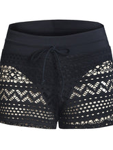 Plus Size Women's Lace Swim Cover Up Shorts Monokini High Waisted Swimsuit for Big Busts