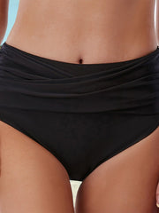 Women's Swimwear Bikini Bikini Bottom Normal Swimsuit Ruched High Waisted Solid Color Black Bathing Suits New Casual Vacation, Classic