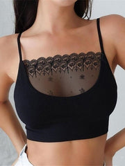 Women's Wireless Bras Sports Bras Fixed Straps 3,4 Cup Scoop Neck Breathable Lace Pure Color Pull-On Closure Date Casual Daily Cotton Sexy 1PC White Black , Bras & Bralettes , 1 PC