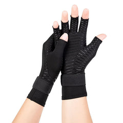 Copper Compression Gloves for Arthritis Carpal Tunnel Pain Relief Fingerless for Men & Women
