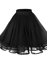 Women's Skirt Swing Tutu Petticoat Above Knee Organza Black White Red Orange Skirts Summer Layered Tulle Lined Active Retro Vintage Princess Lolita Ethnic Performance Party Evening One-Size