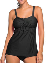 Women's Swimwear Tankini 2 Piece Normal Swimsuit Push Up High Waisted Scoop Neck Bathing Suits New Casual Sexy / Padded Bras