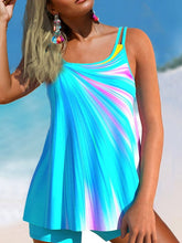 Women's Swimwear Tankini 2 Piece Normal Swimsuit Color Block Floral Blue Padded Strap Bathing Suits Sports Vacation Beach Wear