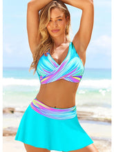 Women's Swimwear Bikini Plus Size Swimsuit 2 Piece Graphic Blue Bandeau Bathing Suits Sports Summer