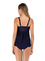 Women's Swimwear Tankini 2 Piece Normal Swimsuit Push Up High Waisted Scoop Neck Bathing Suits New Casual Sexy / Padded Bras