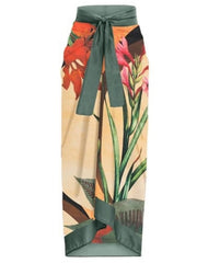 Women's Swimwear One Piece Normal Swimsuit Open Back Printing Floral Yellow Green Bodysuit Bathing Suits Sports Beach Wear Summer