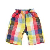 Colorful Plaid Baby Boy Shorts Rainbow Designer Kids Pants For Boys Summer Casual Boys Pants Children Clothing Short Garcon - Sheseelady