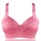 Women's Wireless Bras Full Coverage Pure Color Hook & Eye Cotton 1PC Plus Size