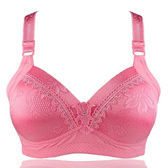 Women's Wireless Bras Full Coverage Pure Color Hook & Eye Cotton 1PC Plus Size