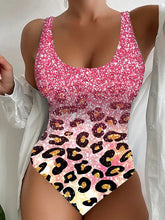 Women's Swimwear One Piece Normal Swimsuit Printing Leopard Yellow Pink Blue Purple Green Bodysuit Bathing Suits Sports Beach Wear Summer