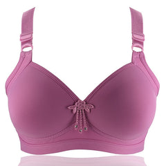 Women's Push Up Bras Wireless Bras Full Coverage Pure Color Hook & Eye Cotton 1PC Plus Size