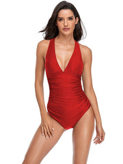 Women's Swimwear One Piece Monokini Romper Normal Swimsuit Tummy Control Racerback Open Back Print Solid Color Graphic Prints Black Army Green Red Blue Padded Strap Bathing Suits New Sexy Classic