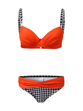 Women's Swimwear Bikini 2 Piece Normal Swimsuit Backless Printing Houndstooth Stripe Light Blue Yellow Pink Red Blue Strap Bathing Suits New Vacation Sexy