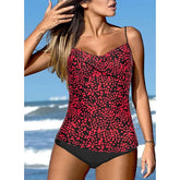 Women's Swimwear Tankini 2 Piece Normal Swimsuit High Waisted Polka Dot Red Padded Strap Bathing Suits Sports Vacation Sexy / New