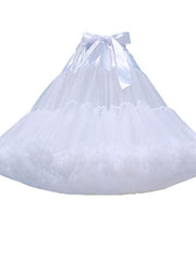 Women's Petticoat Mini Organza White Skirts Ruffle Layered Tulle Fashion Performance Casual Daily One-Size