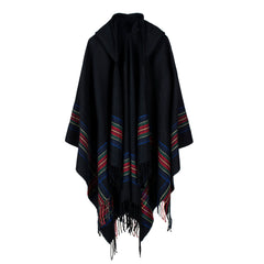 Women's Hooded Knitted Poncho Cape Cardigan Sweater Shawl Scarf Cashmere Pashmina