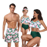 Stylish High Waist Nylon Parent-child Swimwear With Print