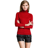 Women's Winter Turtle Neck Ribbed Knit Sweater Pullover