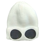 Warm Winter Knitted Beanie with Removable Glasses, Plush Lining, Unisex Ski Cap for Outdoor Activities
