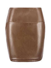 Women's Pencil Bodycon Work Skirts Mini PU Faux Leather Black Red Brown Skirts Spring High Waist Sexy Holiday Nightclub