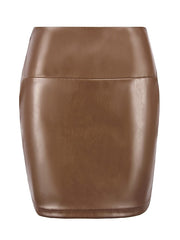 Women's Pencil Bodycon Work Skirts Mini PU Faux Leather Black Red Brown Skirts Spring High Waist Sexy Holiday Nightclub