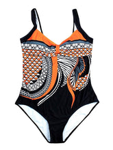 Women's Swimwear One Piece Monokini Bathing Suits Plus Size Swimsuit Backless Tummy Control for Big Busts Floral Abstract Wine Green White Blue Purple Plunge Bathing Suits New Basic St. Patrick's Day