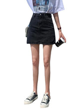 Women's A Line Mini Denim Black Blue Grey Skirts Pocket Street Daily