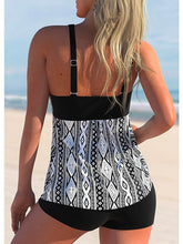 Women's Swimwear Tankini 2 Piece Plus Size Swimsuit 2 Piece Printing Paisley Geometic Black Purple Rose Red Tank Top Bathing Suits Sports Summer