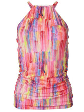 Women's Swimwear Tankini 2 Piece Normal Swimsuit Open Back Printing Striped Tie Dye