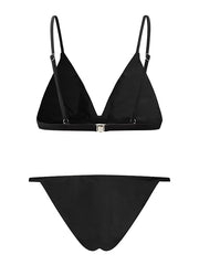 Women's Swimwear Bikini 2 Piece Normal Swimsuit Lace up Solid Color White Black Gray Pink Light Green Bathing Suits Sexy Active Basic / Party / New / Padded Bras