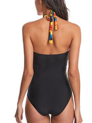 Women's Floral Print One Piece Swimsuit - Tummy Control, Open Back, Padded, Sexy Vacation Wear