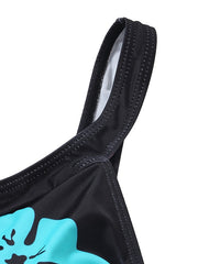 Women's Floral Print One Piece Monokini Swimsuit - High Waisted, Padded, V Wire, Sexy, Sporty