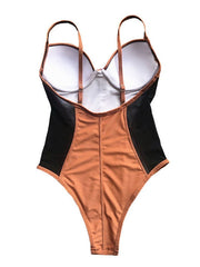 Women's Swimwear One Piece Monokini Normal Swimsuit Modest Swimwear Tummy Control Open Back Mesh Solid Color Green White Black Yellow Rosy Pink Strap Bathing Suits New Vacation Fashion / Sexy