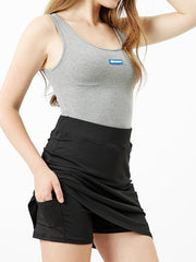 Women's Skort Black White Wine Active Casual Weekend Side Pockets Short Comfort Plain