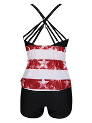 Women's Swimwear Tankini 2 Piece Normal Swimsuit Slim Pure Color Ocean Blue Camisole Bodysuit Strap Bathing Suits New Vacation Fashion