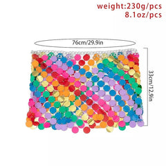 Women's Sparkly Skirt Mini Polyester Silver Gold Rainbow Skirts Sequins Shiny Metallic Shimmery Sexy Performance Party One-Size