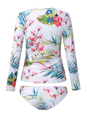 Women's UV Protection Floral Rash Guard Swimsuit - Modest, Padded, Strapless, Sporty, Sexy