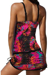 Women's Swimwear Tankini 2 Piece Normal Swimsuit 2 Piece Printing Graphic Leopard Black Brown Rose Red Bathing Suits Sports Beach Wear Summer