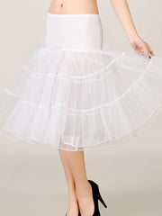 Women's Skirt Petticoat Mini Polyester Black White Red Skirts Spring, Fall, Winter, Summer Vintage Style Classic Bride & Groom Style Elegant Prom Dress Prom Vacation