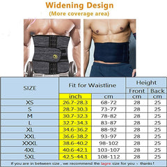 Men's Neoprene Waist Trainer Belt - Thermal Body Shaper & Slimming Corset for Sweat & Support