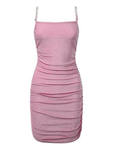 Women's Bodycon Mini Dress Pink Light Green Sleeveless Pure Color Backless Ruched Spring Summer cold shoulder Personalized Stylish Hot Party Slim