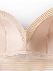 Women's Wireless Bras Lace Bras 34 Cup V Neck Breathable Lace Pure Color Hook & Eye Casual Daily Nylon 1PC Bras & Bralettes