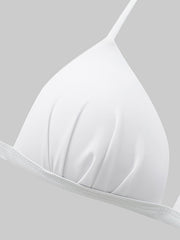 Women's Swimwear Bikini 2 Piece Normal Swimsuit Backless Lace up Solid Color White Black Fuchsia Orange Red Halter Bathing Suits Sexy Basic Vacation / New / Sports / Padded Bras