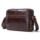 Men's Vintage Leather Business Crossbody Bag - Large Capacity Multifunctional Shoulder Messenger