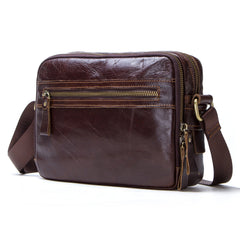 Men's Vintage Leather Business Crossbody Bag - Large Capacity Multifunctional Shoulder Messenger