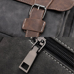 Men's Retro Faux Leather Multi-carry Crossbody Handbag