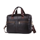 Men's Genuine Leather Multi-Function Travel Handbag & Crossbody Bag