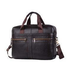 Men's Genuine Leather Multi-Function Travel Handbag & Crossbody Bag