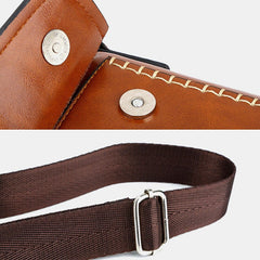 Men's Waterproof PU Leather Crossbody Bag with Anti-theft Pocket, Large Capacity, Wear-resistant