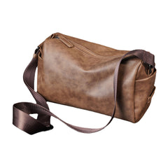Men's Vintage Faux Leather Crossbody Bag - Large Capacity, Multifunction Shoulder Bag